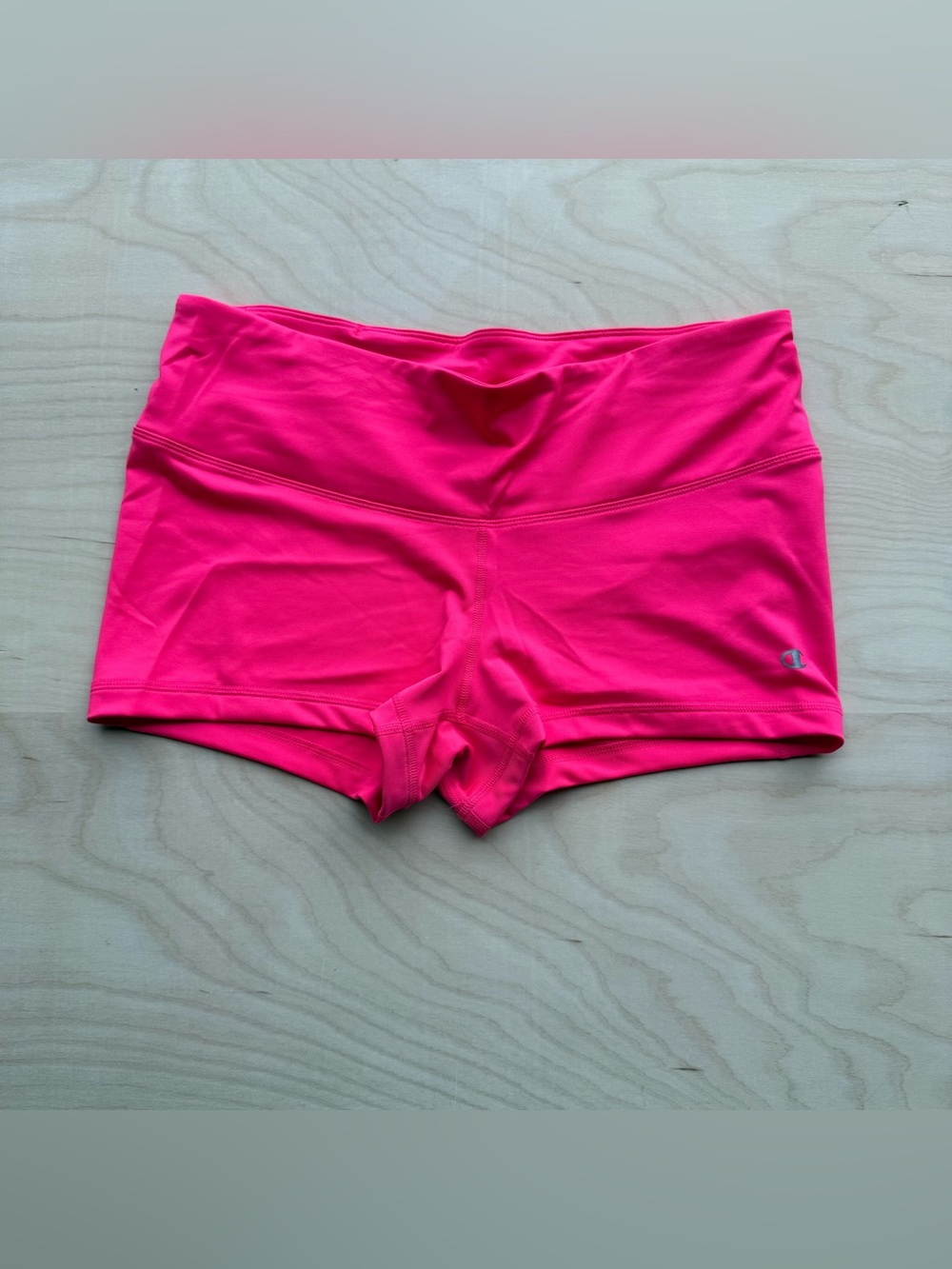 Champion Bright Pink Powertrain Workout Athletic Spandex Shorts Women size XL